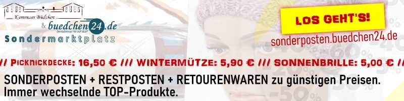 SONDERPOSTEN + RESTPOSTEN + RETOURENWAREN zu günstigen Preisen. Immer wechselnde TOP-Produkte.